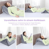 Oreiller en plumes réglable en mousse haute densité, oreiller de dos ergonomique pour lit et canapé, oreiller de lecture anti-reflux pour dormir, jouer, regarder la télévision (lourd)