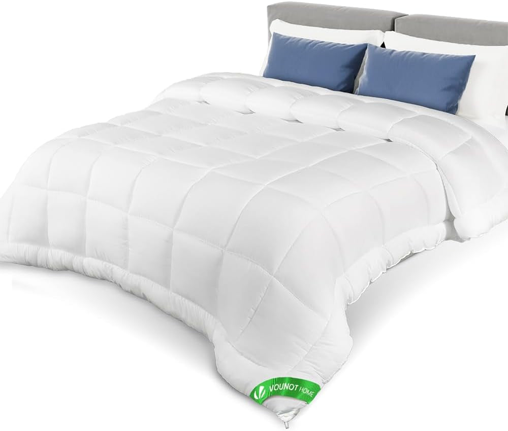 VOUNOT Couette 155X200Cm, Couette Hiver 4 Saisons Lot de 2 500GSM, composé de 2 couettes nouées ensemble Couette Adaptable été comme hiver, Norme Oeko-Tex Couettes et couettes Naty Shop Couverture toutes saisons 200 X 200 Cm