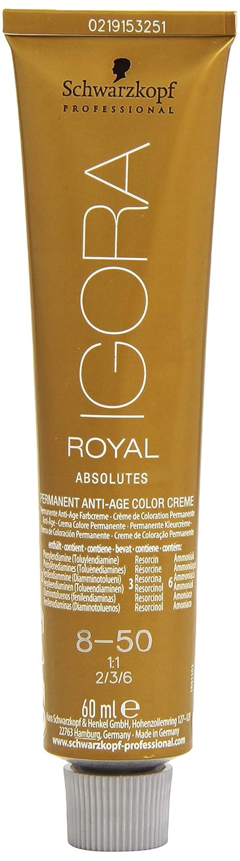 Coloration capillaire Igora Royal Absolute Age Blend, 7-560 Blond chocolat doré moyen, 60 ml Naty Shop Coloration capillaire 8-50 Blond doré clair naturel 60 ml (1 paquet)
