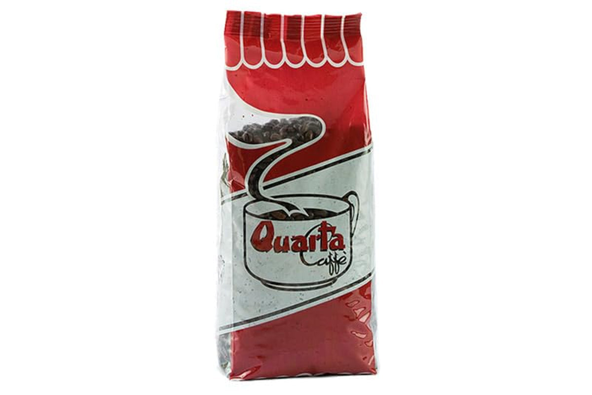 Grains Quarta Caffè Sorte Rossa - Café Arabica et robuste, 250g, arôme fort et énergique - 1 paquet de 250g. Produit dans les Pouilles, Salento