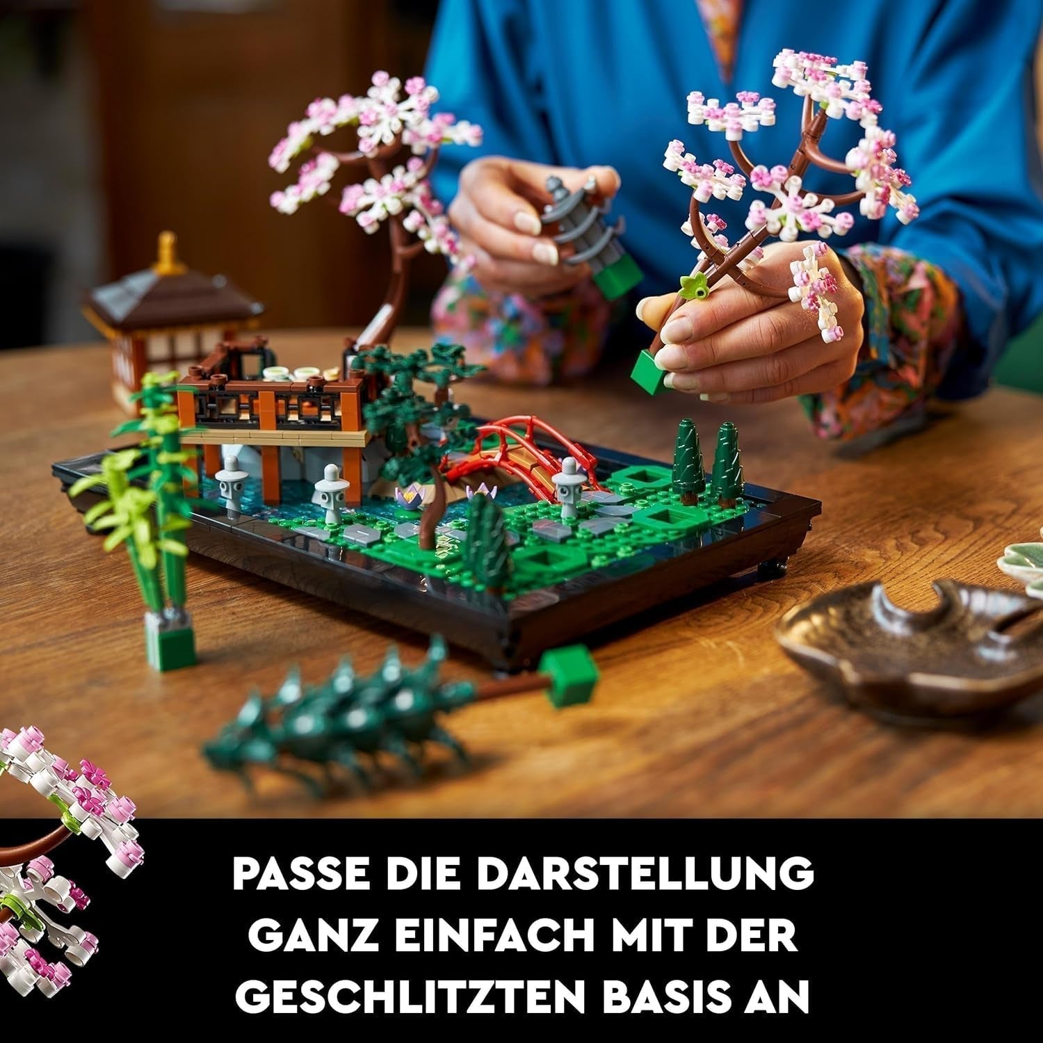 Lego Icons Garden Of Silence - Ensemble de jardin botanique zen pour adulte avec fleurs de lotus - Décoration de bureau d'inspiration japonaise personnalisable - Cadeau pour femme et homme 10315 Jeux de construction Besuche den LEGO-Store