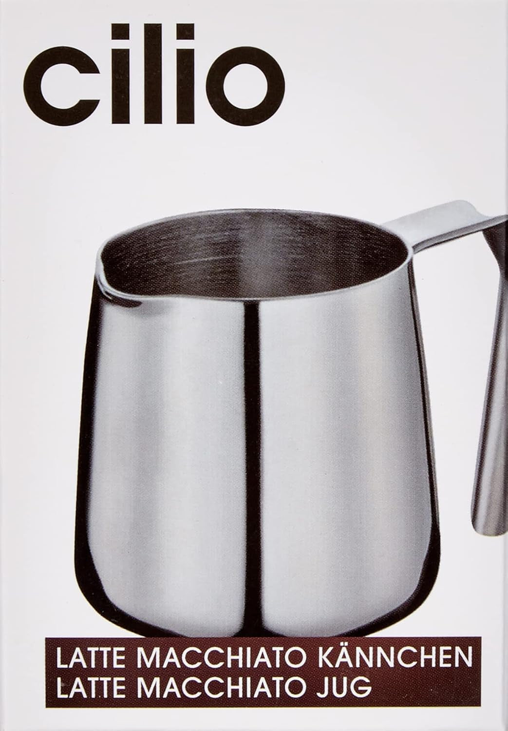 Cilio 0000201383 Carafe à Latte Macchiato, Acier Inoxydable, Argent, 6,4 x 7,4 x 7,6 cm