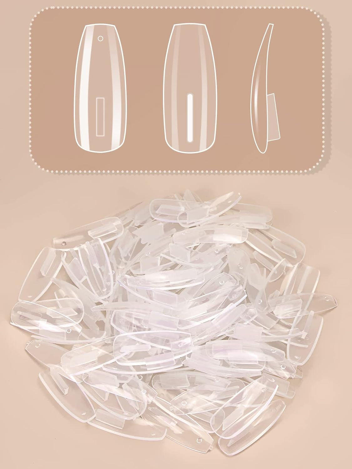 200 pièces de pointes d'ongles de remplacement transparentes : pointes d'ongles en acrylique pour la pratique manuelle pour la conception des ongles
