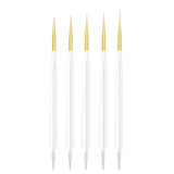 Pinceaux à ongles, 5 pièces, pinceaux à ongles, outils d'atelier punk, ensemble de pinceaux de conception malkunst pour linge de maison, détails de deux, tailles de peinture fines 7/9/11/15/22 mm, noir