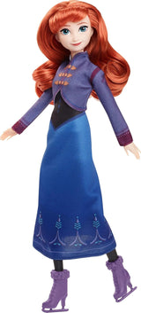 Mattel Disney The Ice Queen Elsa Doll, The Ice Queen Doll, cheveux blonds peignés, meubles, chaussures amovibles, cadeaux Disney, jouets à partir de 3 ans, HLW47 Dolls Naty Shop Anna Eisläuferin look
