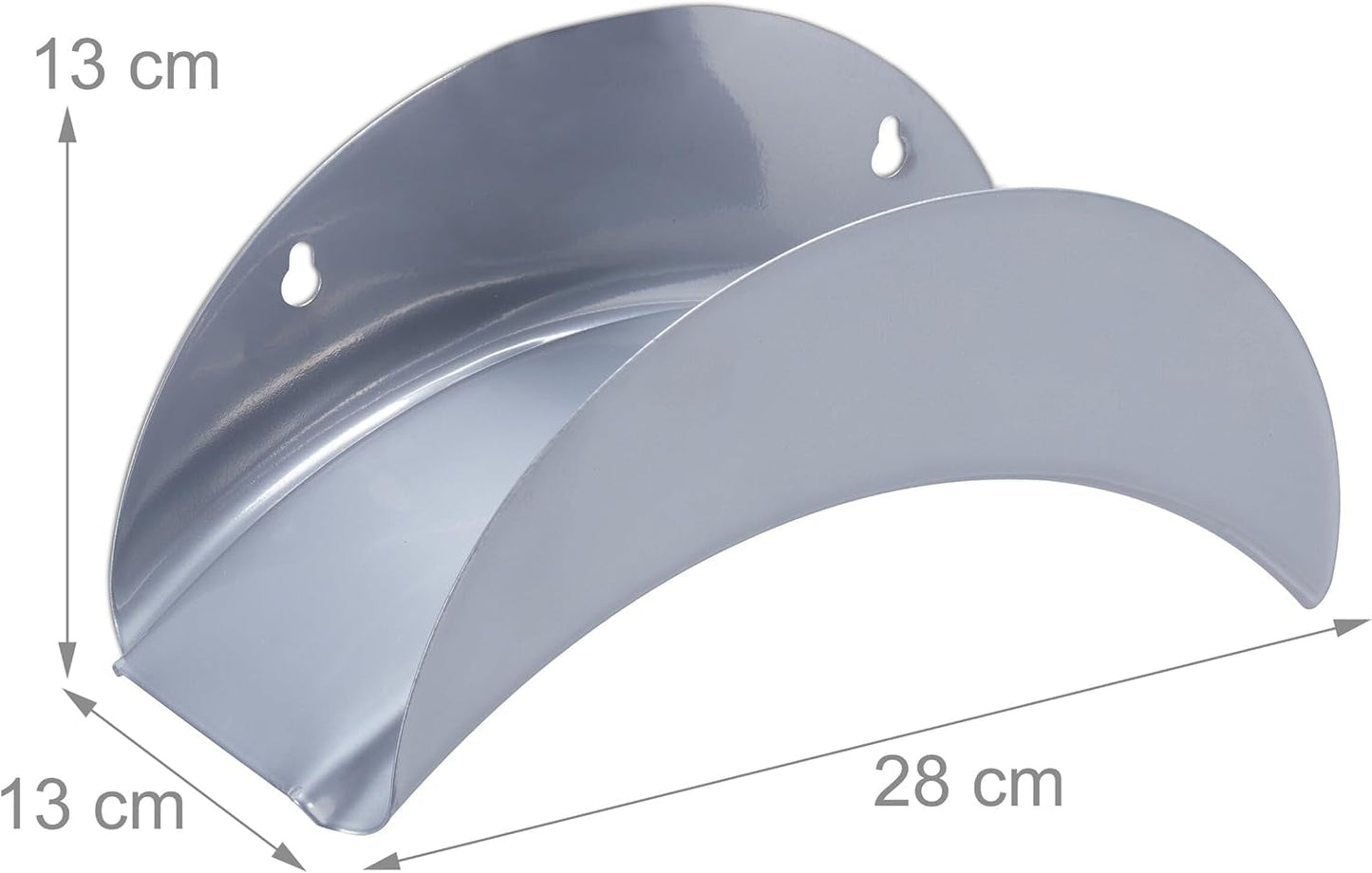 Relaxdays Support mural pour tuyau d'arrosage, lot de 2, pour tuyau de 30 m, 1/2", support pour tuyau d'arrosage en métal, gris