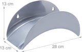 Relaxdays Support mural pour tuyau d'arrosage, lot de 2, pour tuyau de 30 m, 1/2", support pour tuyau d'arrosage en métal, gris