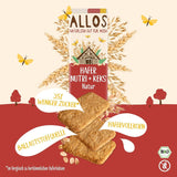 Craquelins à l'avoine biologique Allos Nutri | Craquelins croustillants à l'avoine entière | Sucrer au miel 6 x 130g