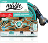 Tuyau d'arrosage extensible jusqu'à 7,5 mètres, 1/2" (12,5 mm), avec douchette et 8 fonctions, Idroeasy