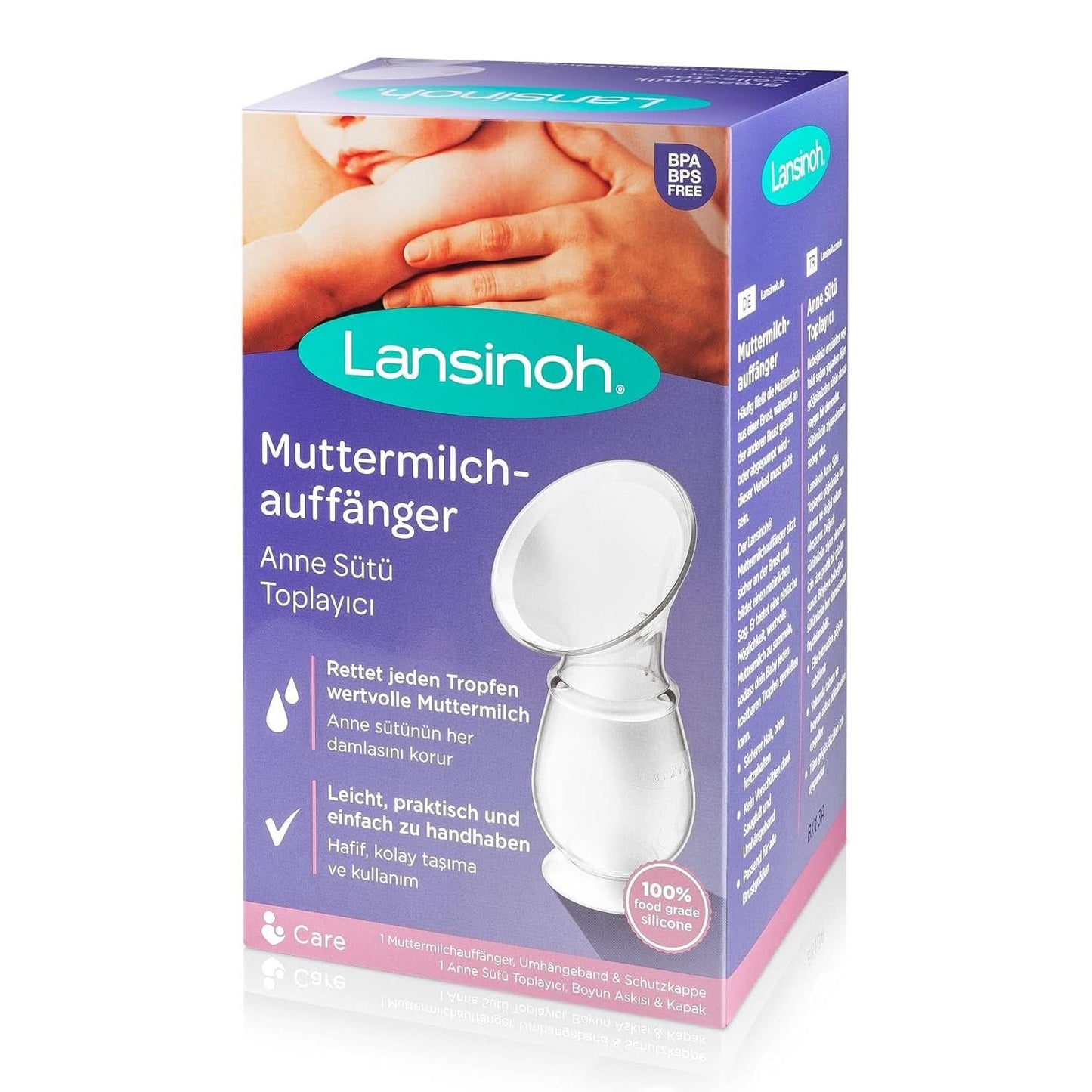 Lansinoh Silikon Milchpumpe & Muttermilchauffänger - Angenehmes & Extrem Weiches Silikon - Rettet Jeden Tropfen Muttermilch - Alternative Zu Milchauffangschalen, 1 Stück (1Er Pack) Accessoires Alimentation et allaitement Bebe Naty Shop Single Vörangermodell