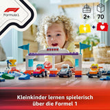 LEGO DUPLO Town F1 Team Race Cars With Racers, jouet de construction pour toute la famille, expérience de jeu imaginative, cadeau d'anniversaire pour les tout-petits, garçons et filles à partir de 2 ans 10445 Jeux de construction Besuche den LEGO-Store