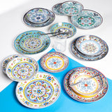 Service de table en porcelaine 18 pièces, 6 services d'assiettes différents, Andalousie