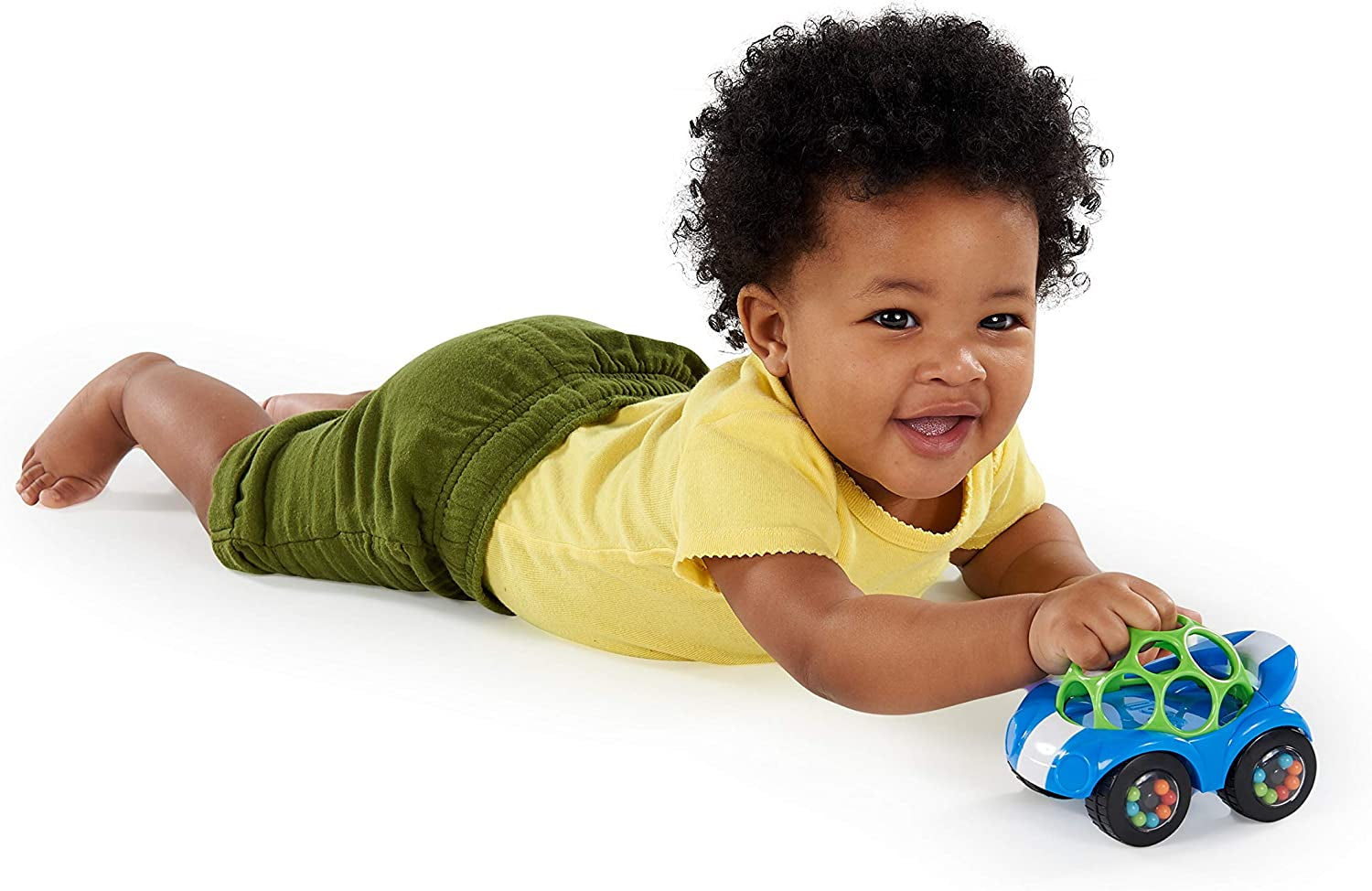 Bright Starts Oball Hochet Jouet Voiture Jouet d'Activité Motrice pour Bébés et Tout-Petits à partir de 3 Mois 1 Pièce Couleur Aléatoire Bleu ou Rouge Jouets pour Bébés Naty Shop