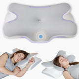 Oreiller cervical Oreiller orthopédique pour la tête Oreiller en mousse à mémoire de forme Oreiller à impact latéral - Conception ergonomique Forme creuse pour les impacts latéraux, dorsals et abdominaux Gris clair Oreillers orthopédiques cervicaux Naty Shop Gris clair 66X36X14Cm