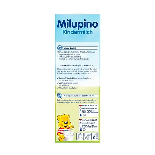 Lait infantile Milupino prêt à boire (6X1L), dès 1 an, pour les petits enfants en phase de croissance Naty Shop