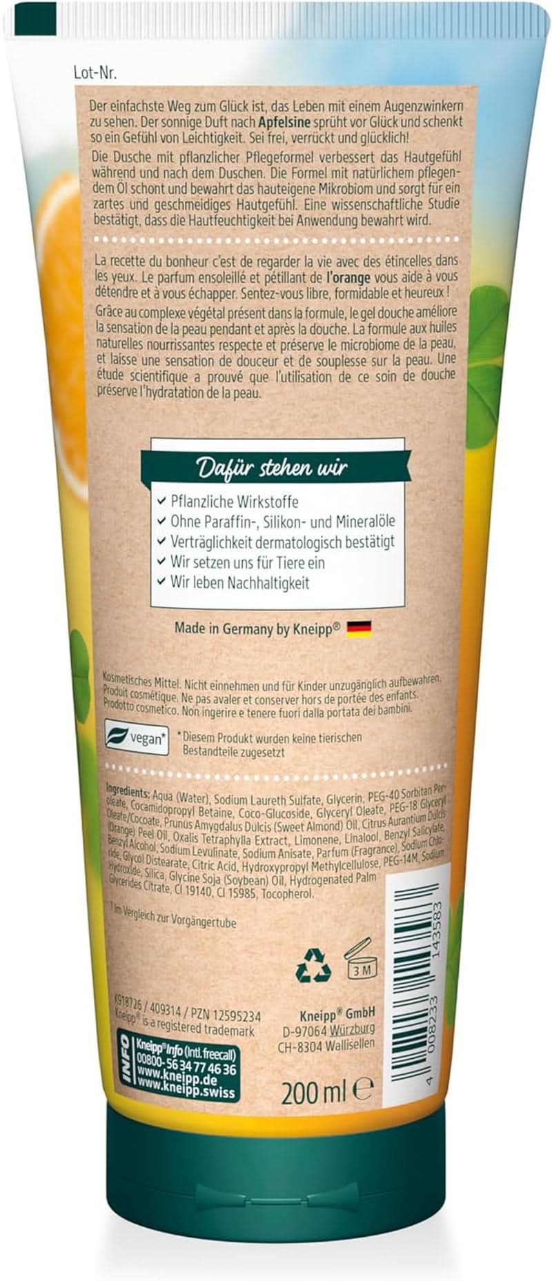Kneipp Aroma, Gel douche, Hydratant, 200 ml Douche et bain Naty Shop