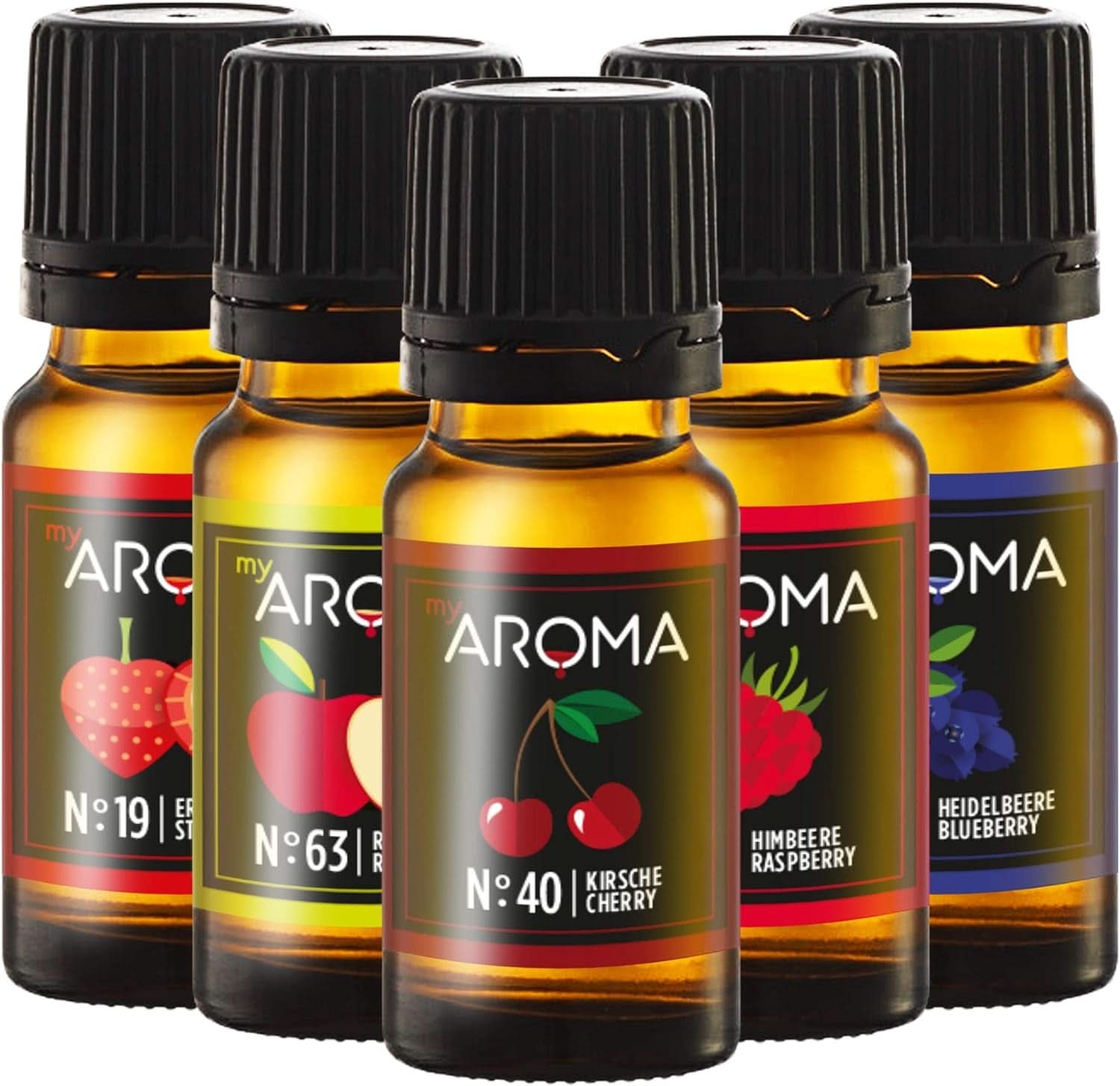 Myarôme | Coffret : Forêt & Prairie - Arôme naturel pur avec arôme de fruits et arôme de fruits (5 x 10 ml) | Édulcorants sans sucre et non sucrés Naty Shop Forest Meadow