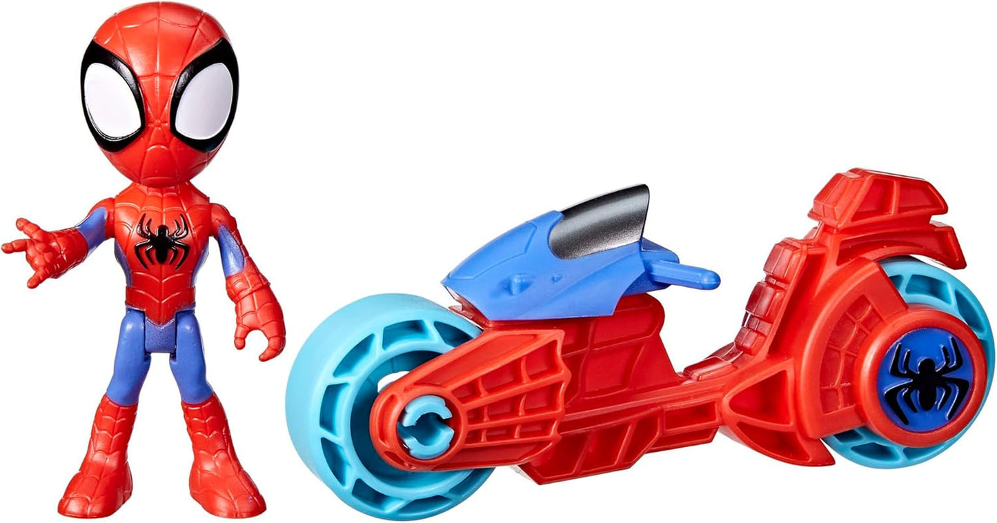 SPIDEY et SES AMAZING FRIENDS Figurine de moto Marvel Spidey, jouet pour garçons et filles à partir de 3 ans Figurines d'action Naty Shop Motorcycle Spidey