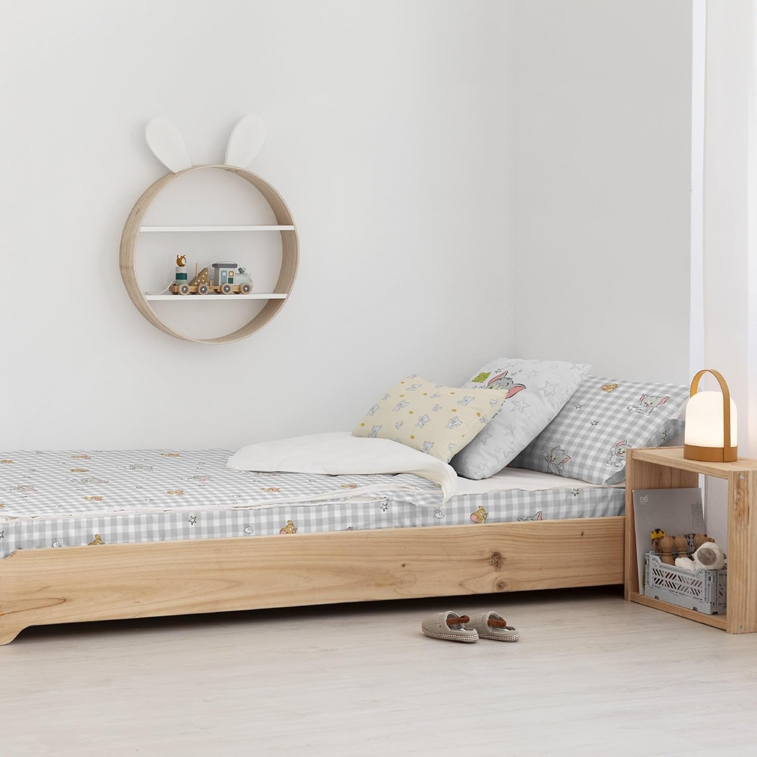 Pas encore Couette 100% coton, motif Tom Jerry Vichy, pour lit de 90 cm de large (90 X 200 cm) Couettes et couettes Naty Shop