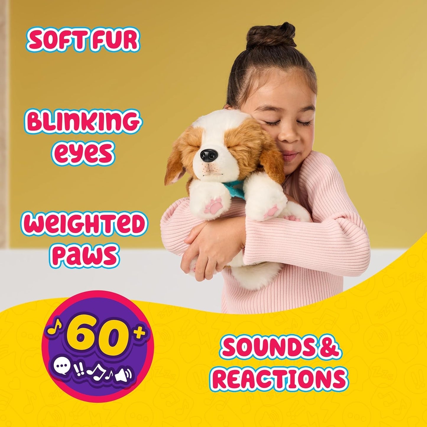 Little Live Pets Mon vraiment vrai chiot – Patchs ; Chiot interactif ; plus de 60 sons/réactions ; aspect réaliste ; 1 sur 72 variantes ; ensemble de jeu avec sac de transport ; piles incluses ; 5 ans et plus