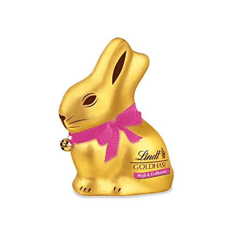 Ensemble de Pâques au chocolat | 894g | Contenu : Lapins dorés et Lapins dorés au chocolat | 100g de lapins dorés | Chocolat blanc premium avec morceaux de fraises en forme de lapin pour Pâques