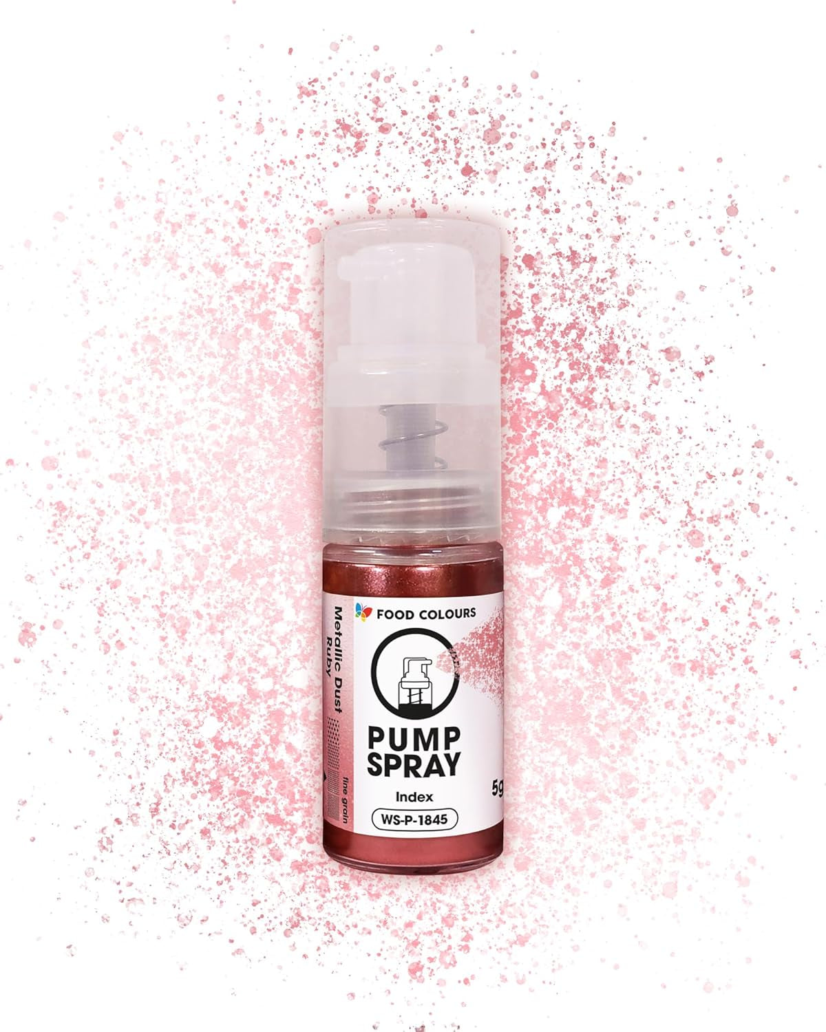 Spray alimentaire pailleté comestible NEW SILVER SHIMMERING Pompe 5G à poudre métallique pour une décoration rapide et efficace de gâteaux, crèmes, gelées, pralines, décorations en chocolat et sucre
