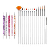 Ensemble de pinces à ongles pour Nail Art, 20 pièces de pinces à ongles, pinces à ongles professionnelles, pinces à revêtement fin pour ongles, rose