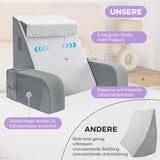 Grand oreiller de lecture avec barre de poignée, mousse haute densité, oreiller ergonomique pour le dos, accoudoirs, support de cou et appui-tête, coussin de siège inclinable pour dormir, jouer, regarder la télévision, pour lit et canapé