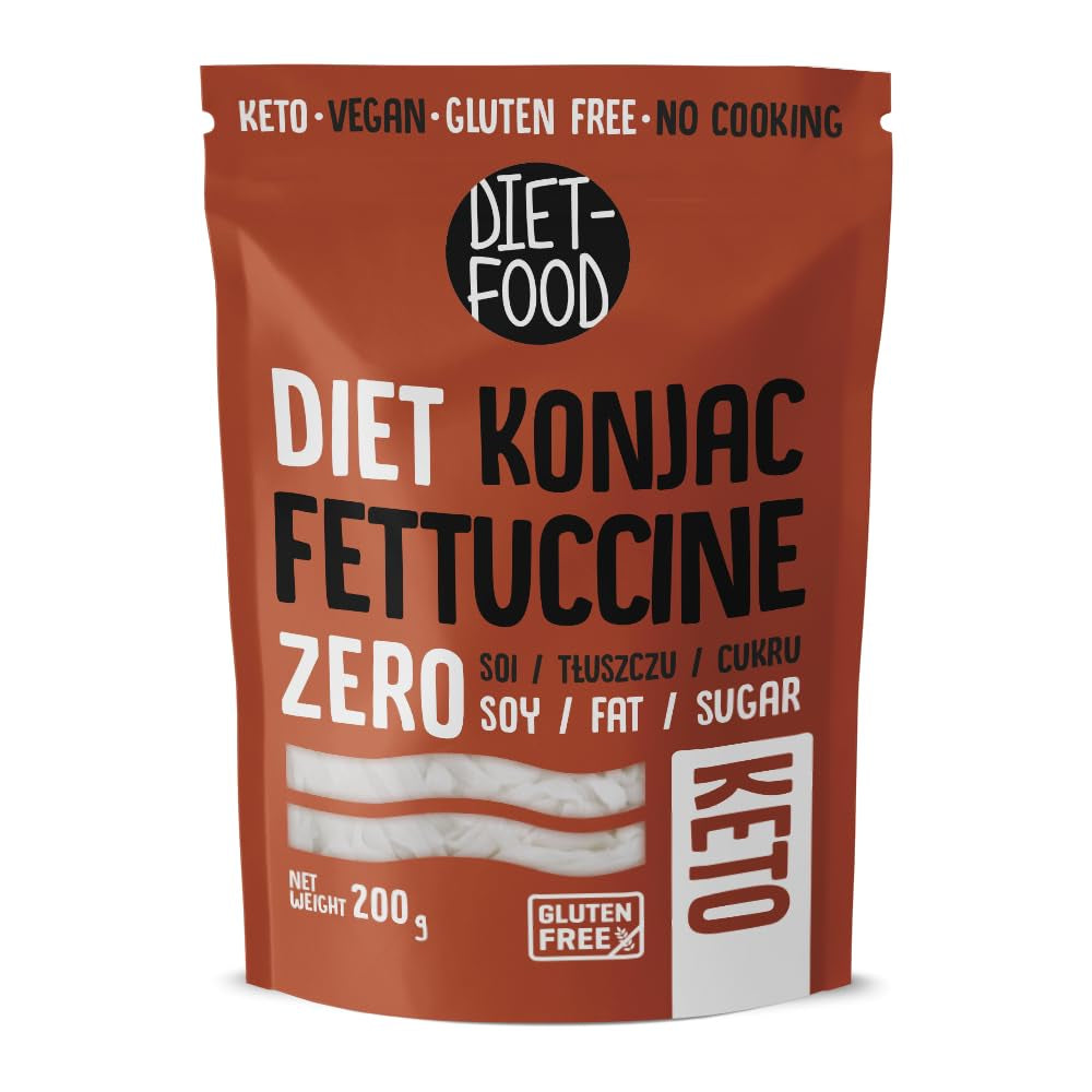 Nouilles Shirataki DIET-FOOD Nouilles Konjac faibles en glucides et faibles en calories Aliments végétaliens Sans gras Sans soja Sans gluten Nouilles diététiques solubles dans l'eau faibles en calories 200 grammes