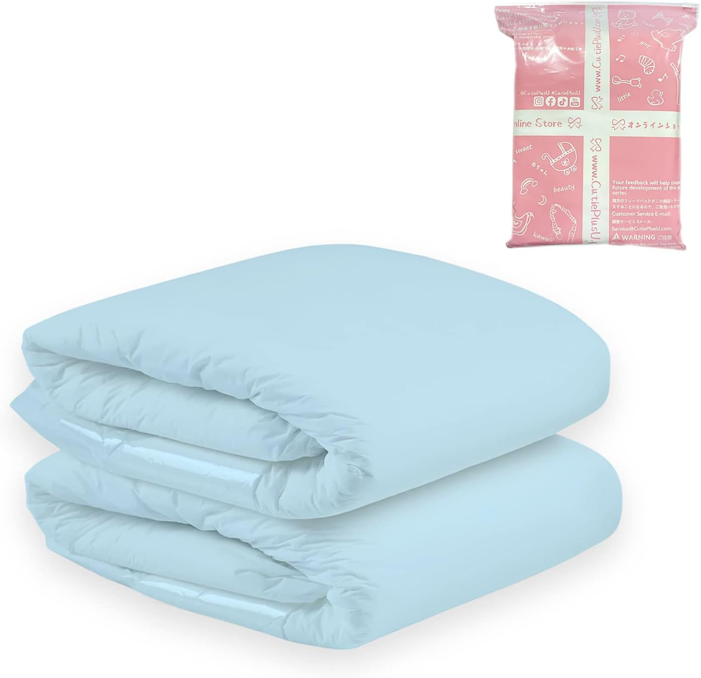 CutiePlusU Couches pour adultes, surface sèche, absorption maximale pendant la nuit, couche jetable pour incontinence – Bleu, lot de 2 (moyen 71-96 cm)