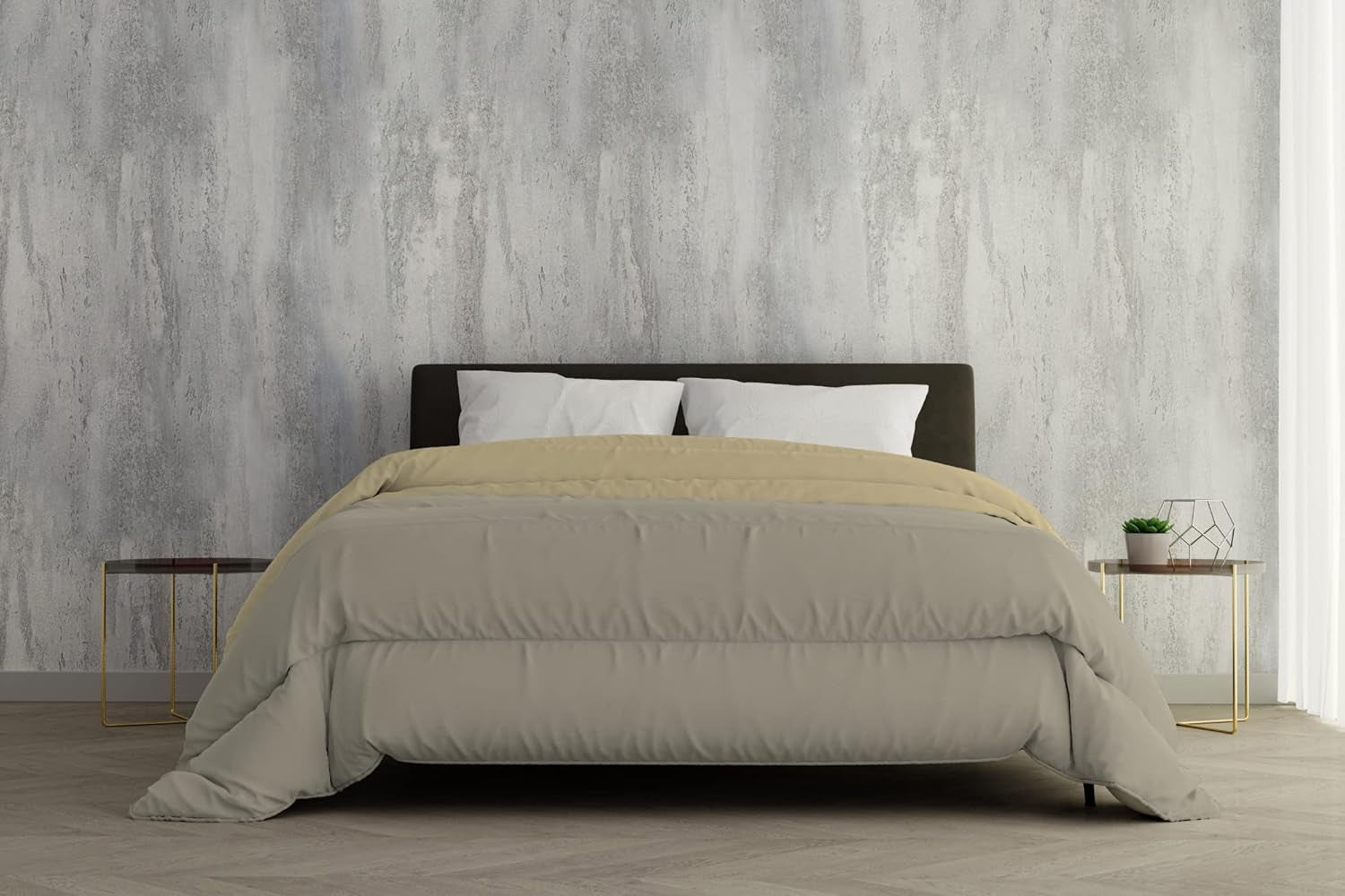 Linge de lit italien, couette d'hiver, taupe/crème, 250X200Cm Couettes et couettes Naty Shop Taupe/crème 250X200Cm