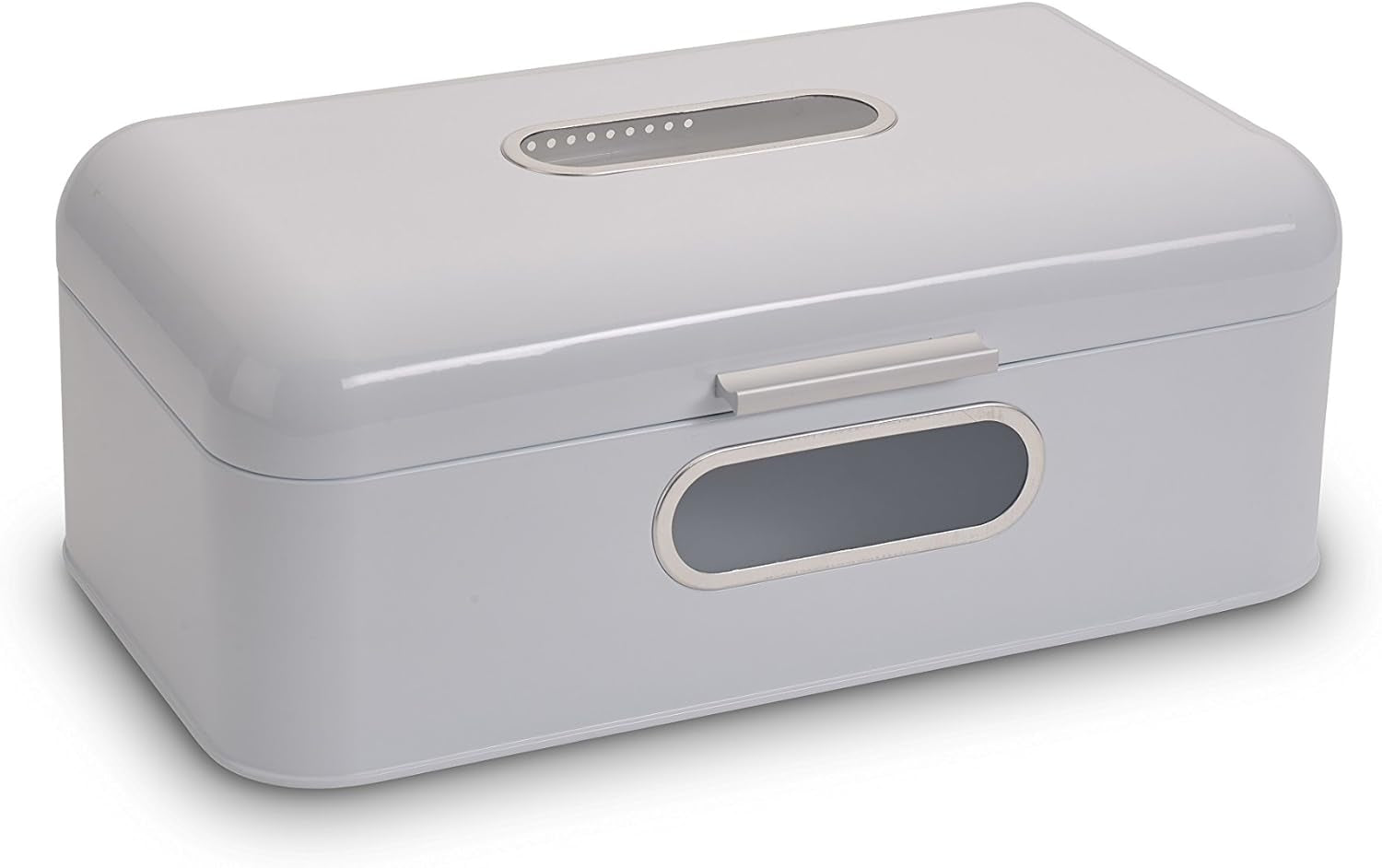 ECHTWERK Boîte à Pain Rétro en Métal avec Fenêtre de Visualisation et Couvercle, Ensemble de 3 Boîtes de Rangement Élégantes, Capacité 1,4 L, Boîtes de Conservation Alimentaires Rouges Naty Shop Blanc Grand Simple
