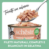 Thon Saumon en Gelée, Aliment Humide Complet pour Chats, en Conserve, avec Vitamines Ajoutées, 100% Naturel, 6 x 85 g