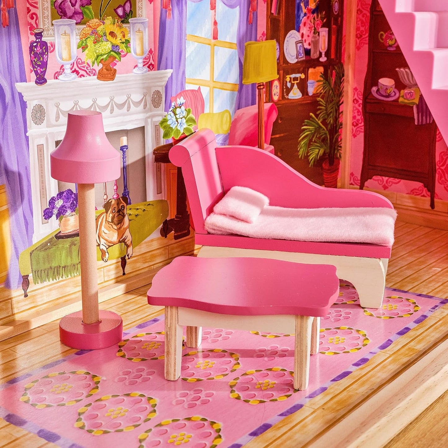 KidKraft Kayla Maison de poupée en bois avec meubles et accessoires, ensemble de jeu à 3 niveaux pour poupée de 30 cm, jouet pour 3 ans et plus, 65092 - Exclusivement sur Amazon
