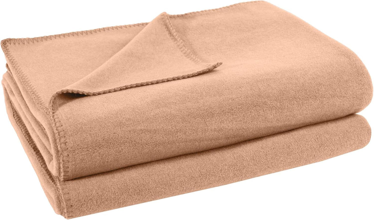 Couverture Zoeppritz en couleur: Rouge, Composée de 65% Polyester, 35% Viscose, Taille: 160X200 Cm, 103291-235-160X200 Lits et Couvertures Zoeppritz Depuis 1828 040 Sable 110X150 Cm