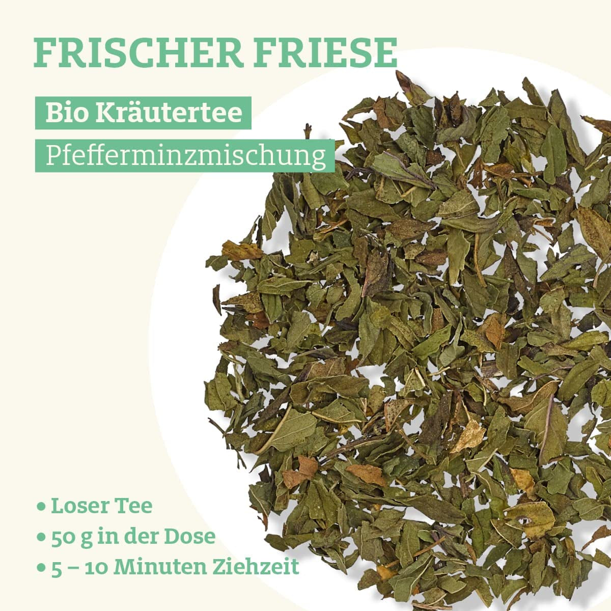 Boire plus de thé FRISCHER FRIESE - Tisane bio | Mélange de menthe | Thé à la menthe biologique | Thé en vrac dans une boîte à thé | Cadeau I 50 G