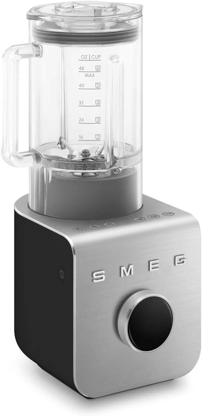 SMEG, Hochleistungsmixer BLC01BLMEU, 5 programmes prédéfinis, 9 vitesses manuelles, fonction pause et impulsion, Kunststoffgehäuse, base Rutschfeste, 1400 W, Schwarz Kitchen Naty Shop