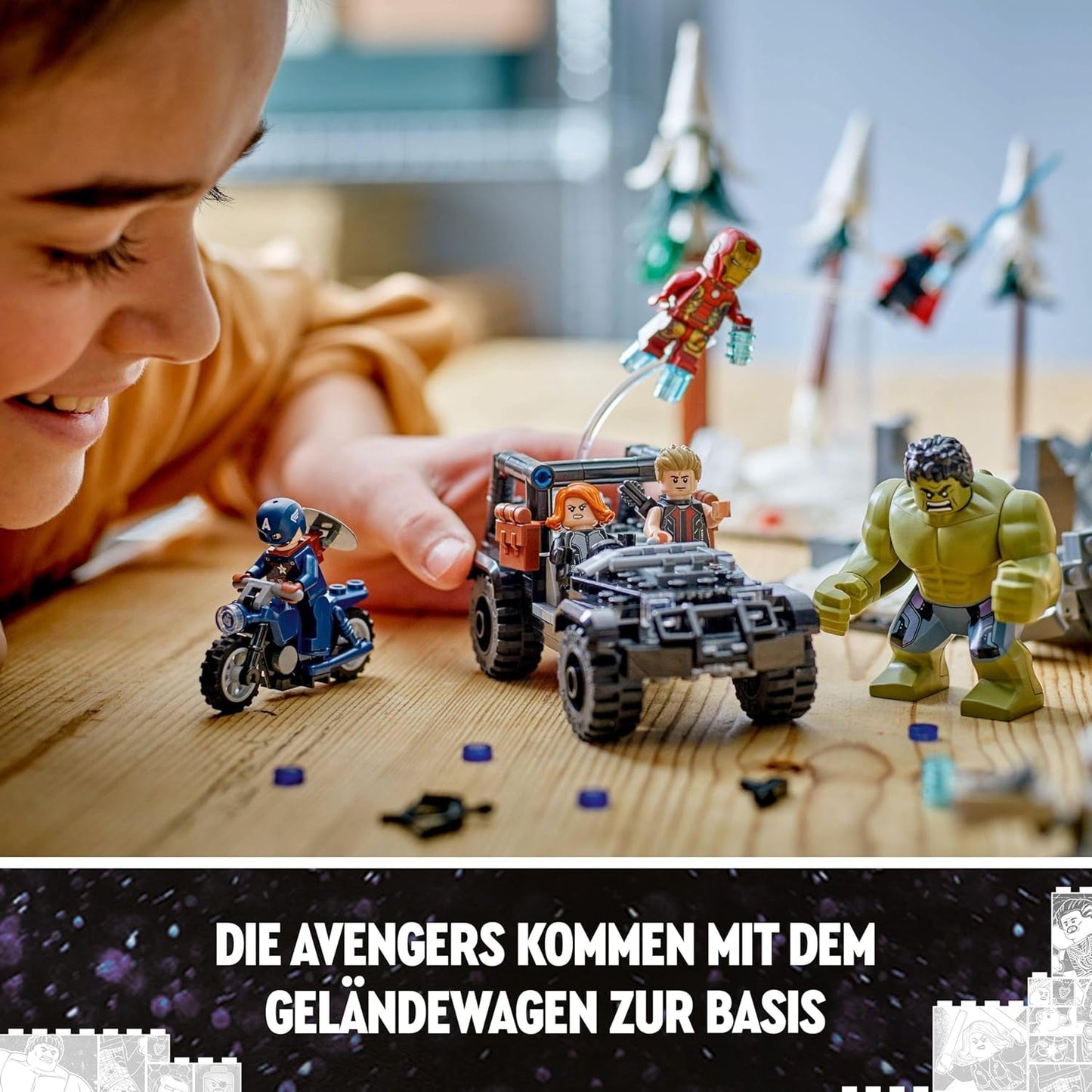 LEGO Marvel Avengers Assemble : Age of Ultron, ensemble de construction et de jeu avec 8 figurines de super-héros tels que Thor, Hulk et Iron Man, jouet de construction pour garçons et filles, set d'aventure 76291 Jeux de construction Besuche den LEGO-Store