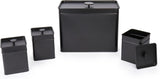 Salter BW12614EU7 Kuro Boîte de Rangement - 4 Récipients de Cuisine Pain/Thé/Café/Sucre Boîtes de Rangement Carrées Facile à Nettoyer Garder Les Aliments Frais Noir Boîtes de Rangement des Aliments Naty Shop