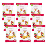 Chips de fruits biologiques 100 % fraises Chips de fraises lyophilisées paquet de 12 (12 x 12 g) et cœurs croustillants banane et fraise collation biologique pour enfants et bébés (9 x 30 g) 270 g
