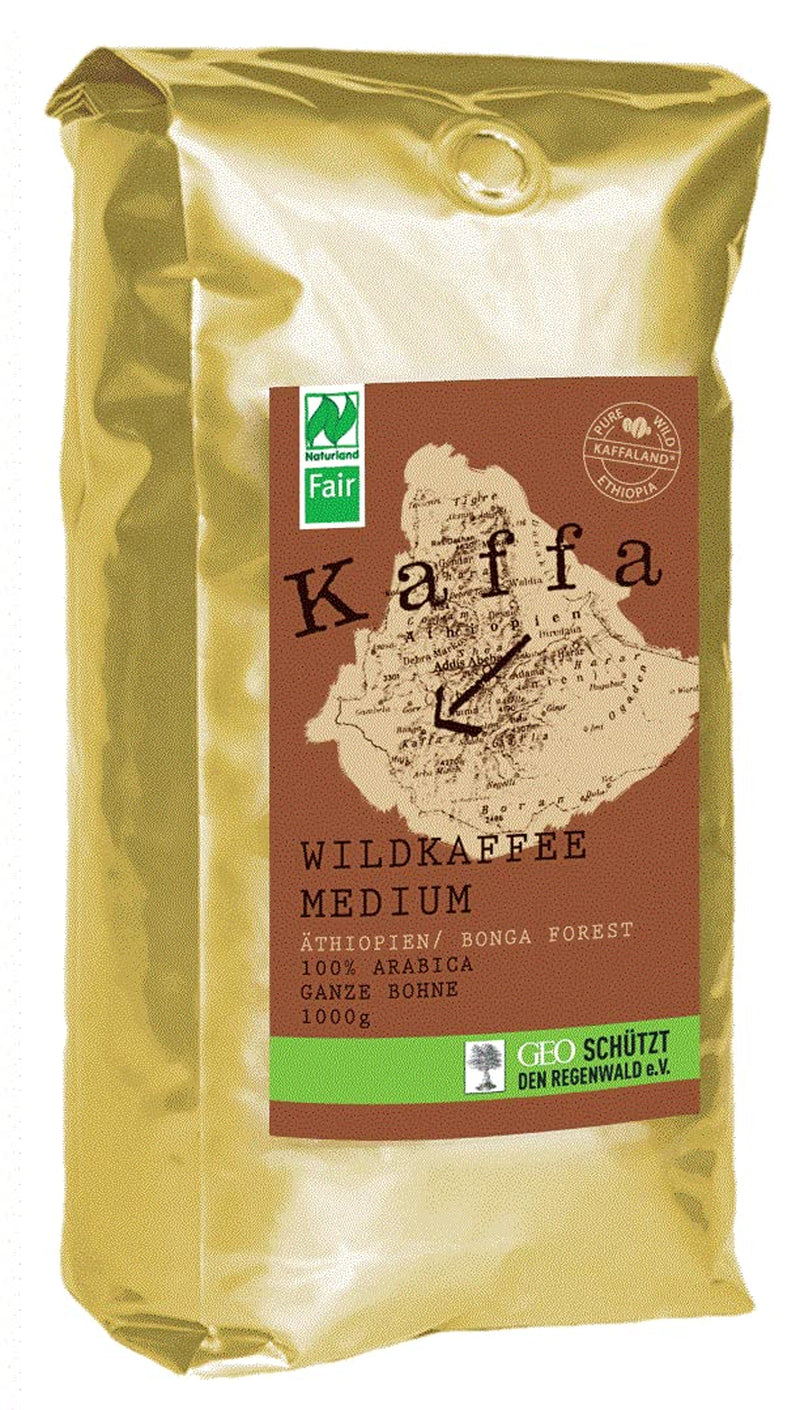 Café sauvage bio en grains moyens 1000 g
