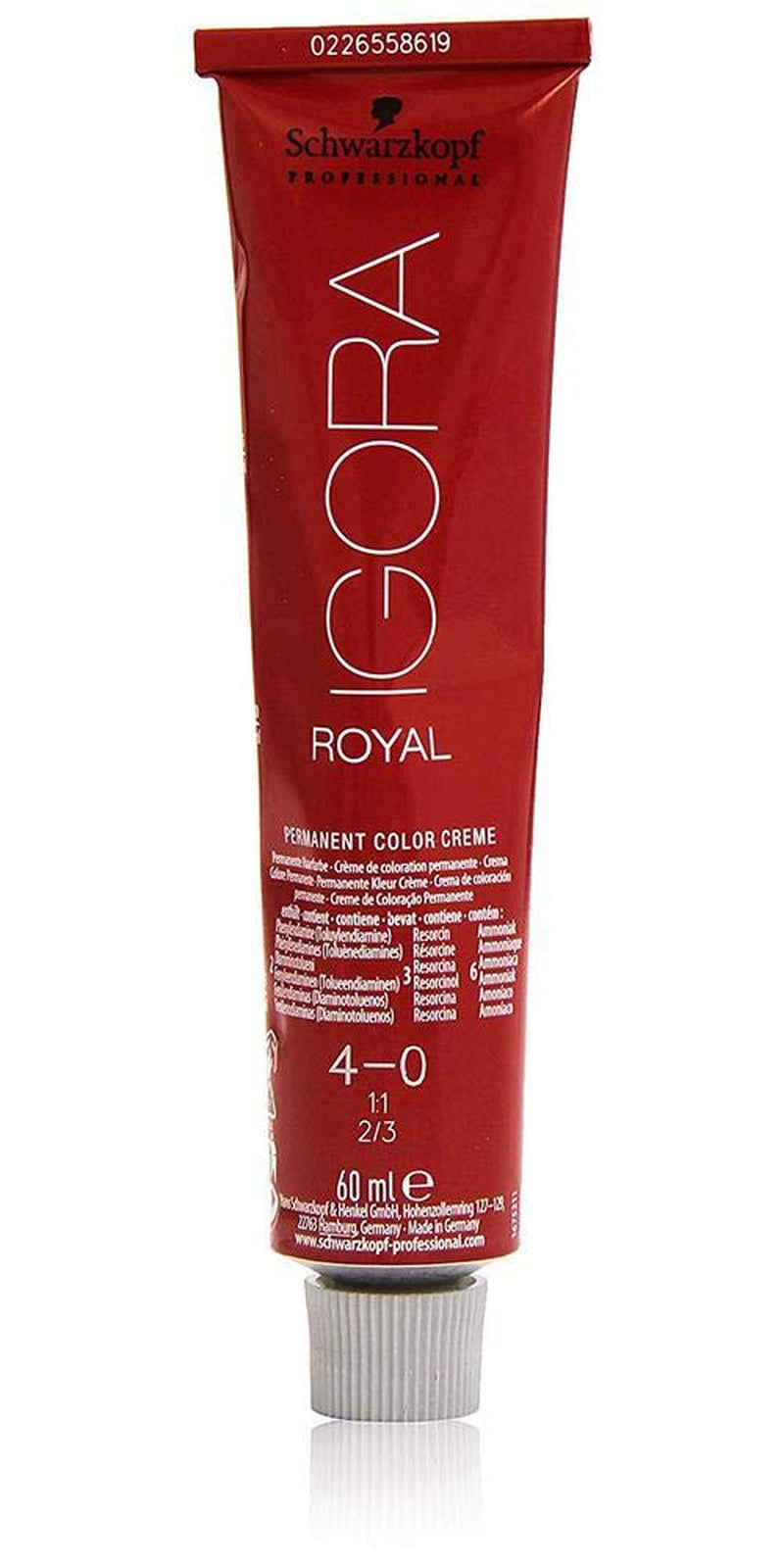 Schwarzkopf IGORA Royal Premium Coloration capillaire 4-0 châtain moyen, 1 paquet (1 x 60 g) Teinture capillaire Naty Shop