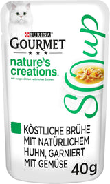 Soupe Gourmet Crystal pour Chats au Poulet et Légumes Naturels, Paquet de 32 (32 x 40g)