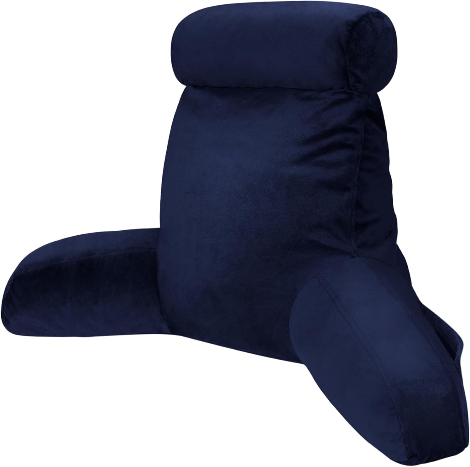 Oreiller de lecture INFANZIA avec accoudoirs, mousse à mémoire de forme, support ergonomique pour canapé et lit, bleu marine