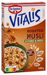 Dr. Oetker Vitalis Muesli grillé aux canneberges et graines de citrouille : Muesli grillé aux canneberges séchées, paquet de 8 (8 x 501 g)