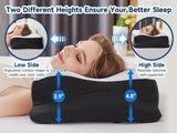 SUPA MODERNE Oreiller en Mousse à Mémoire Oreiller Rafraîchissant pour Dormeur Latéral 60X40 Orthopédique Côté Dos Ventre Cou Soulagement des Douleurs Cervicales Oreillers Cervicaux Orthopédiques Naty Shop
