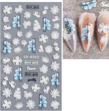 JMEOWIO Autocollants de manucure 3D en forme de fleurs pour nail art