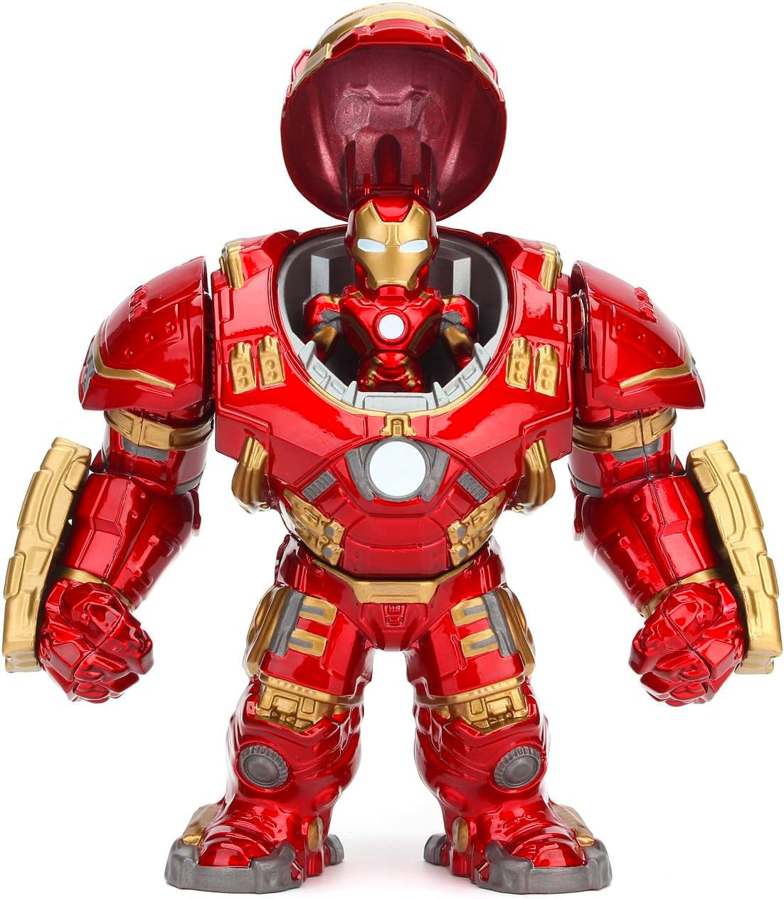 Jada Toys Marvel Figure Hulkbuster & Ironman, Casque ouvert et fermé, Figurines à collectionner, Ensemble, Moulé sous pression, Rouge, Taille: 6 pouces Hulkbuster & 2 pouces Ironman Action figures Naty Shop