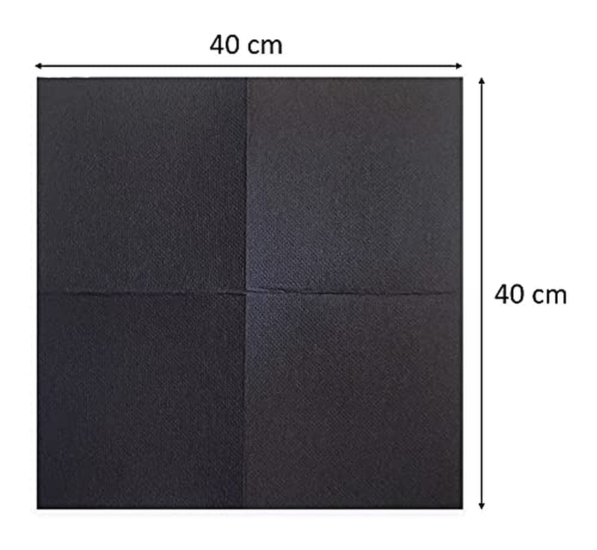 Serviettes en Satin Père Noël 40 X 40 2 Épis Pli 1/4 50 Serviettes Punta-Punta Noir