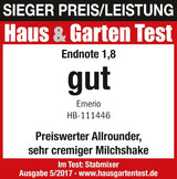 Emerio HB-111446 Batteur sur socle, TESTSIEGER Preis/Leistung, Gummierter Rutschfester Griff, Edelstahl, Bpa-Frei, Schwarz, 250W Cuisine Naty Shop